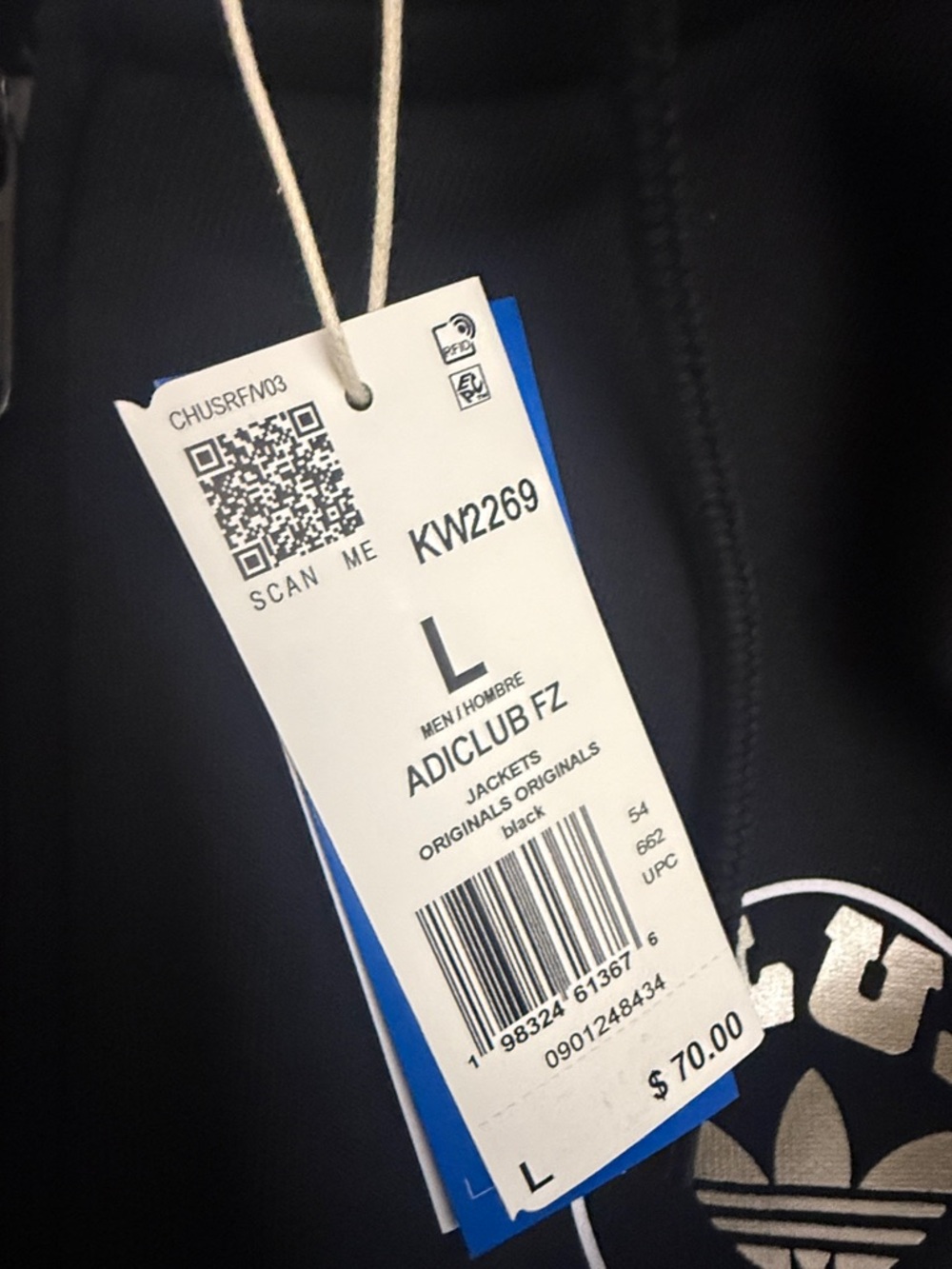 Adidas Black Graphic Logo Jacket With a Hood Size L - Picture 2 of 16